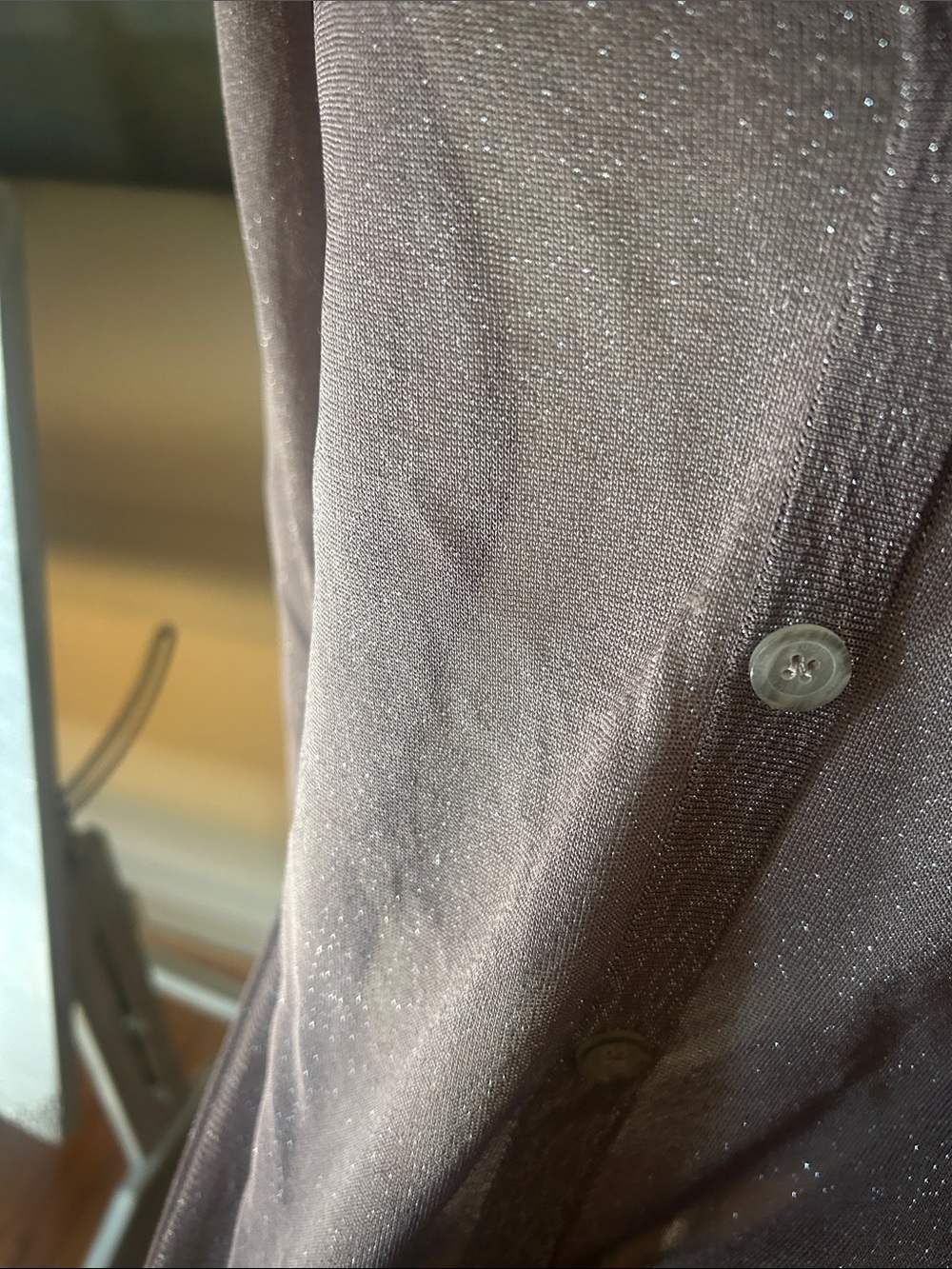 Gucci Shimmery Dusty Mauve V-Neck Button Cardigan - Picture 7 of 7